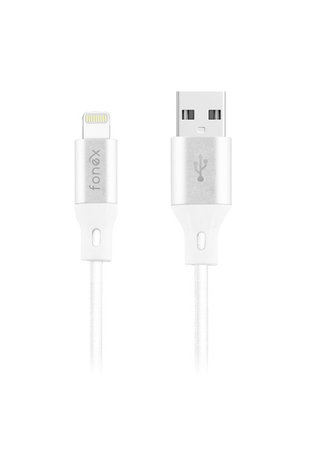 Fonex - Cablu USB/MFI Lightning, 2.4A, 1.2m, alb