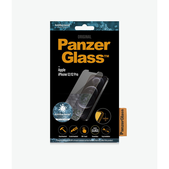 PanzerGlass - Geam Securizat Standard Fit AB pentru iPhone 12 & 12 Pro, transparent