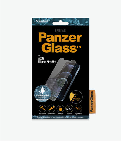 PanzerGlass - Geam Securizat Standard Fit AB pentru iPhone 12 Pro Max, transparent