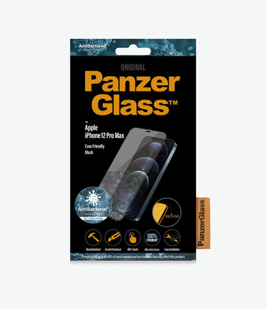 PanzerGlass - Geam Securizat Case Friendly AB pentru iPhone 12 Pro Max, negru