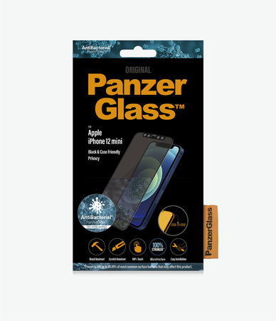 PanzerGlass - Geam Securizat Privacy Case Friendly AB pentru iPhone 12 mini, negru