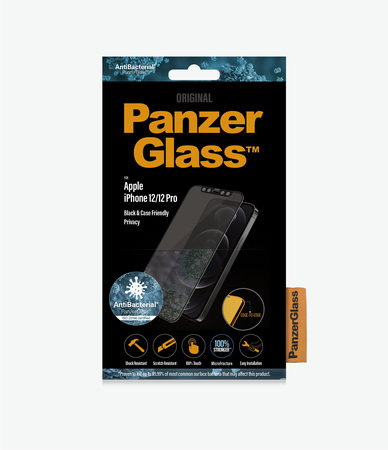 PanzerGlass - Geam Securizat Privacy Case Friendly AB pentru iPhone 12 & 12 Pro, negru