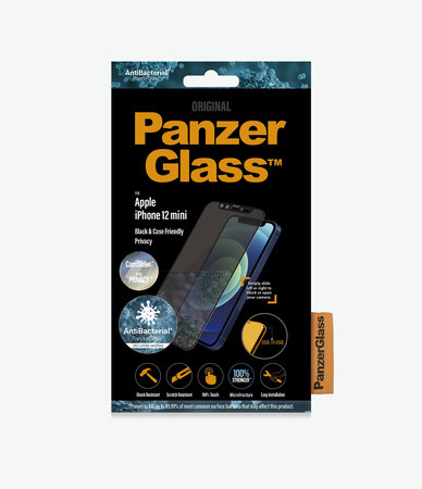 PanzerGlass - Geam Securizat Privacy Case Friendly CamSlider AB pentru iPhone 12 mini, negru