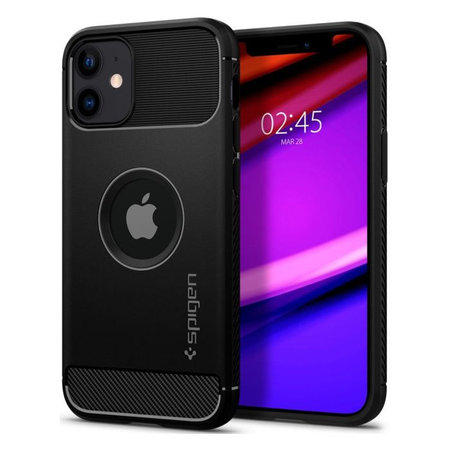 Spigen - Caz Rugged Armor pentru iPhone 12 mini, negru