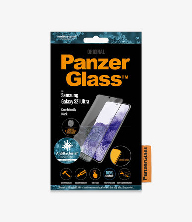 PanzerGlass - Geam Securizat Case Friendly AB pentru Samsung Galaxy S21 Ultra, Fingerprint komp., negru