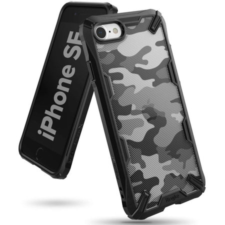 Ringke - Husă Fusion X pentru iPhone SE 2020/8/7, camuflaj neagră
