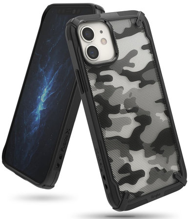 Ringke - Husă Fusion X pentru iPhone 12 mini, camuflaj neagră