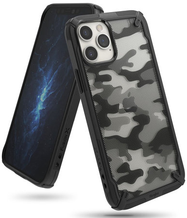 Ringke - Husă Fusion X pentru iPhone 12/12 Pro, camuflaj neagră
