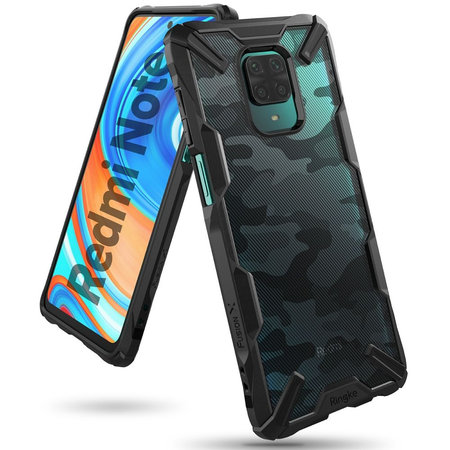 Ringke - Husă Fusion X pentru Xiaomi Redmi Note 9S/9 Pro/9 Pro Max, camuflaj negru