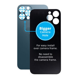 Apple iPhone 12 Pro - Sticlă Carcasă Spate cu Orificiu Mărit pentru Cameră (Blue)