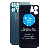 Apple iPhone 12 Pro Max - Sticlă Carcasă Spate cu Orificiu Mărit pentru Cameră (Blue)