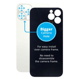 Apple iPhone 12 Pro Max - Sticlă Carcasă Spate cu Orificiu Mărit pentru Cameră (Silver)