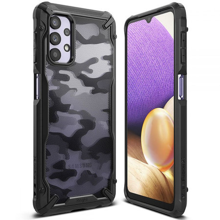 Ringke - Husă Fusion X pentru Samsung Galaxy A32 5G, camuflaj negru