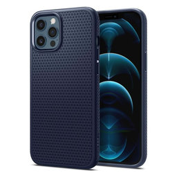 Spigen - Caz Liquid Air pentru iPhone 12 Pro Max, albastru