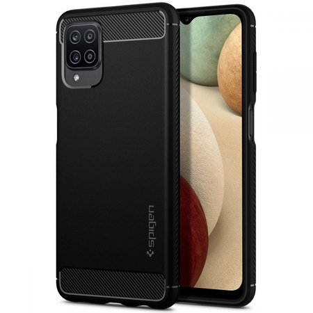 Spigen - Husă Rugged Armor pentru Samsung Galaxy A12, neagră