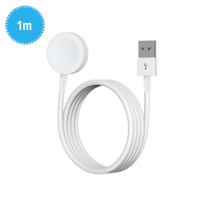 Cablu de încărcare magnetic pentru Apple Watch, USB-A, 1 m, Stainless Steel, bulk