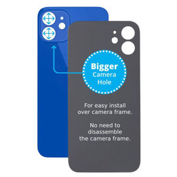Apple iPhone 12 - Sticlă Carcasă Spate cu Orificiu Mărit pentru Cameră (Blue)