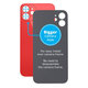 Apple iPhone 12 - Sticlă Carcasă Spate cu Orificiu Mărit pentru Cameră (Red)