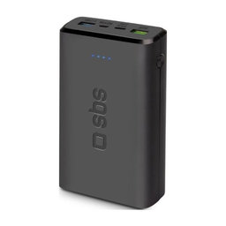 SBS - PowerBank 20 000 mAh - 2x USB, USB-C, Micro-USB, negru