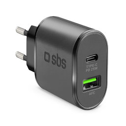 SBS - 25W Adaptor de încărcare USB, USB-C, negru