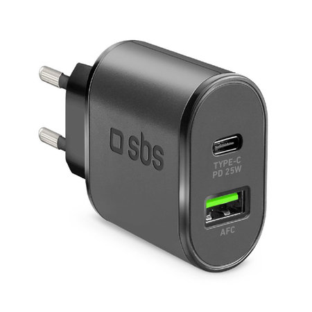 SBS - 25W Adaptor de încărcare USB, USB-C, negru
