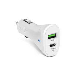 SBS - Incărcător de ma?ină USB-C PowerDelivery 20W, USB 18W, alb