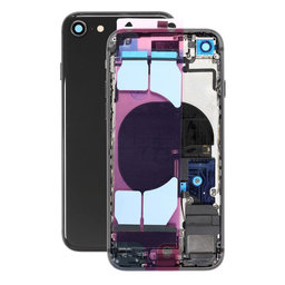 Apple iPhone SE (2nd Gen 2020) - Carcasă Spate cu Piese Mici (Black)