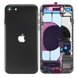 Apple iPhone SE (2nd Gen 2020) - Carcasă Spate cu Piese Mici (Black)