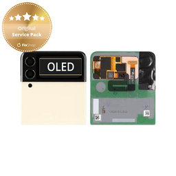Samsung Galaxy Z Flip 3 F711B - Ecran LCD + Sticlă Tactilă + Ramă (Extern) (Cream) - GH97-26773B Genuine Service Pack