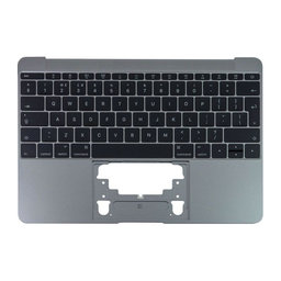 Apple MacBook 12" A1534 (Early 2015 - Mid 2017) - Superior Ramă Tastatură + Tastatură UK (Space Gray)