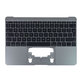 Apple MacBook 12" A1534 (Early 2015 - Mid 2017) - Superior Ramă Tastatură + Tastatură UK (Space Gray)