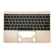 Apple MacBook 12" A1534 (Early 2015 - Mid 2017) - Superior Ramă Tastatură + Tastatură US (Gold)