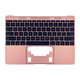 Apple MacBook 12" A1534 (Early 2015 - Mid 2017) - Superior Ramă Tastatură + Tastatură US (Rose Gold)