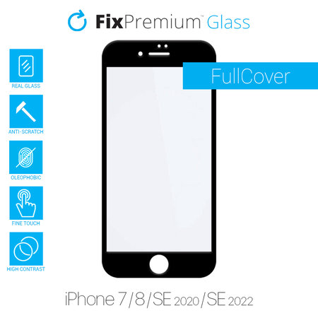 FixPremium FullCover Glass - Geam securizat pentru iPhone 7, 8, SE 2020 & SE 2022