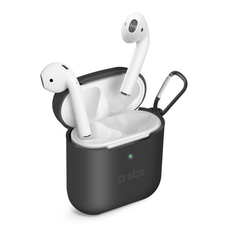 SBS - Silicon Caz pentru Apple AirPods 2016, AirPods 2019, negru