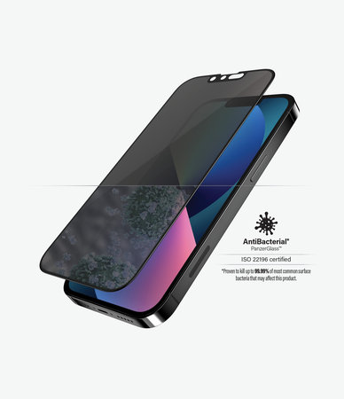 PanzerGlass - Geam Securizat Case Friendly Privacy AB pentru iPhone 13, 13 Pro & 14, negru