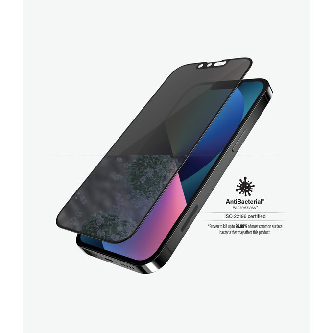 PanzerGlass - Geam Securizat Case Friendly Privacy AB pentru iPhone 13, 13 Pro, 14 & 16e, negru