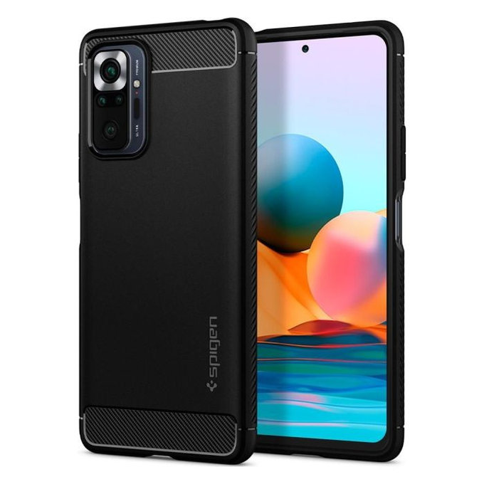 Spigen - Carcasă Rugged Armor pentru Xiaomi Redmi Note 10 Pro, negru