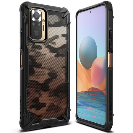 Ringke - Husă Fusion X pentru Xiaomi Redmi Note 10 Pro, camuflaj negru