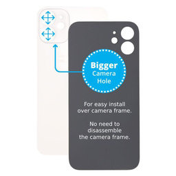 Apple iPhone 12 Mini - Sticlă Carcasă Spate cu Orificiu Mărit pentru Cameră (White)
