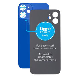 Apple iPhone 12 Mini - Sticlă Carcasă Spate cu Orificiu Mărit pentru Cameră (Blue)