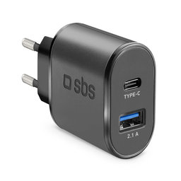 SBS - 10W Adaptor de încărcare USB, USB-C, negru