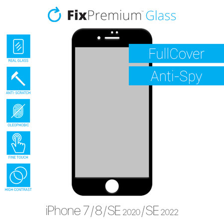 FixPremium Privacy Anti-Spy Glass - Geam securizat pentru iPhone 7, 8, SE 2020 & SE 2022