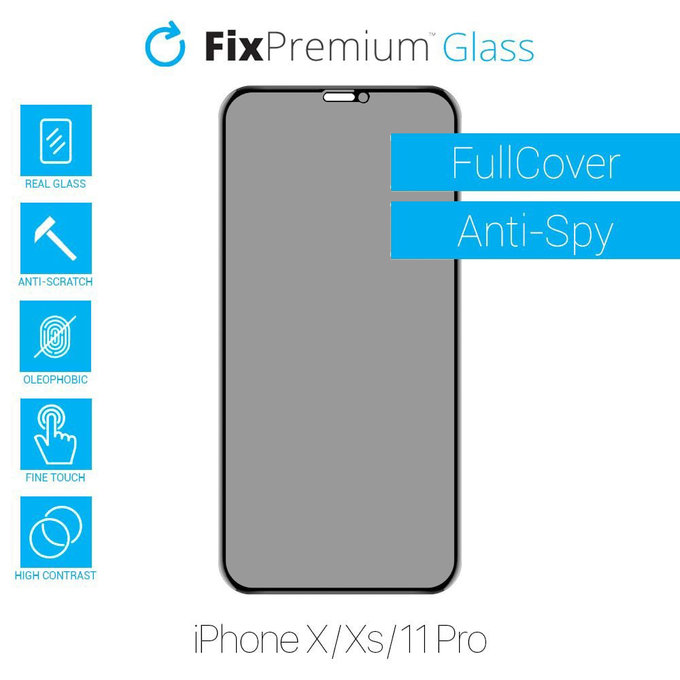 FixPremium Privacy Anti-Spy Glass - Geam securizat pentru iPhone X, XS & 11 Pro