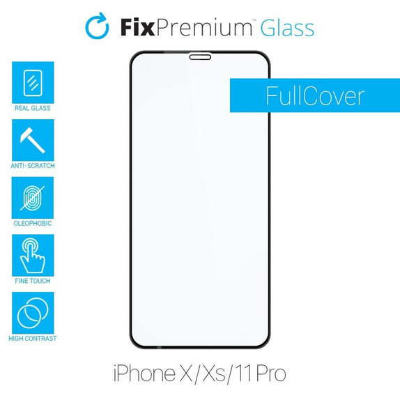 FixPremium FullCover Glass - Geam securizat pentru iPhone X, XS & 11 Pro