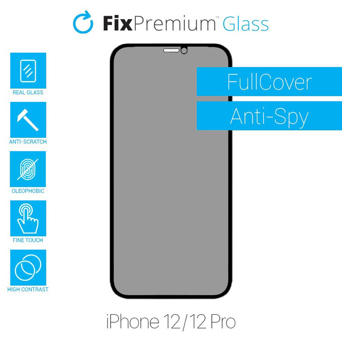 FixPremium Privacy Anti-Spy Glass - Geam securizat pentru iPhone 12 & 12 Pro