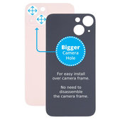 Apple iPhone 13 - Sticlă Carcasă Spate cu Orificiu Mărit pentru Cameră (Pink)