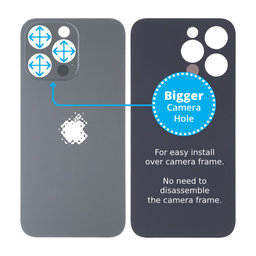 Apple iPhone 13 Pro - Sticlă Carcasă Spate cu Orificiu Mărit pentru Cameră (Graphite)