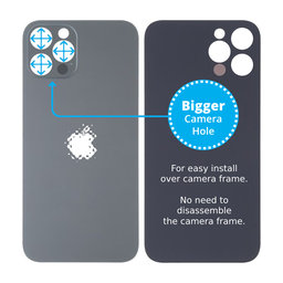 Apple iPhone 13 Pro Max - Sticlă Carcasă Spate cu Orificiu Mărit pentru Cameră (Graphite)