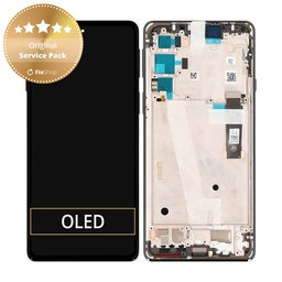 Motorola Edge 20 XT2143 - Ecran LCD + Sticlă tactilă + Ramă (Frostred Grey) - 5D68C19192 Genuine Service Pack